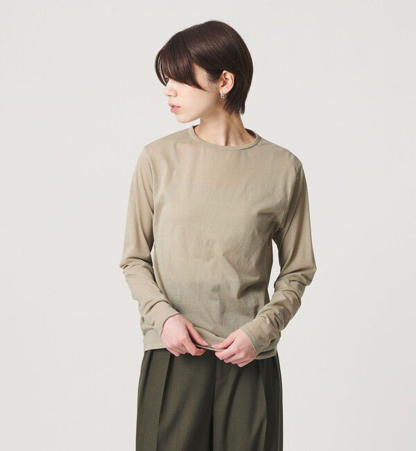 BEAUTY&YOUTH UNITED ARROWS「コットンナイロン天竺 シアー クルーネック Tシャツ」|Tシャツ・カットソー|