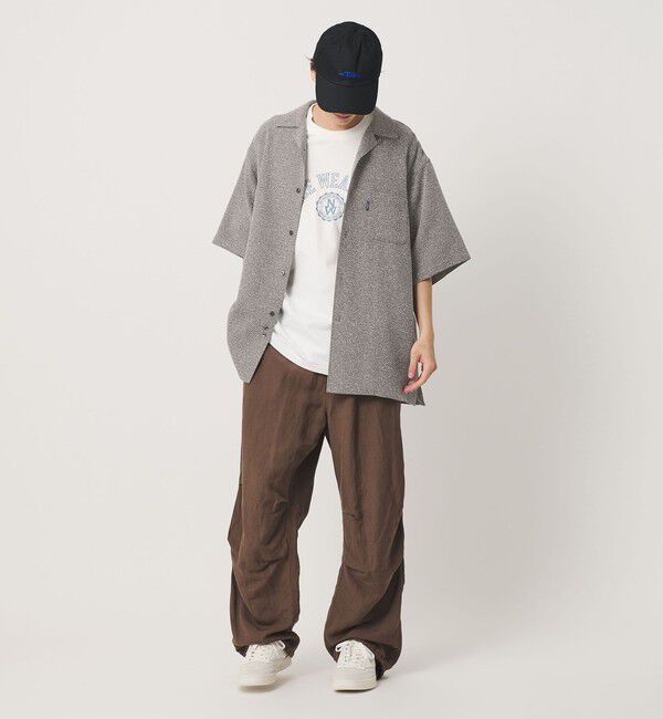 NICE WEATHER「＜NICE WEATHER＞チェックオーバー ショートスリーブ シャツ」|シャツ・ブラウス|
