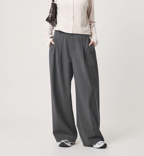 BEAUTY&YOUTH UNITED ARROWS「毛ポリエステルブレンド トロピカル サイドタック ワイドパンツ」|スラックス|その他1