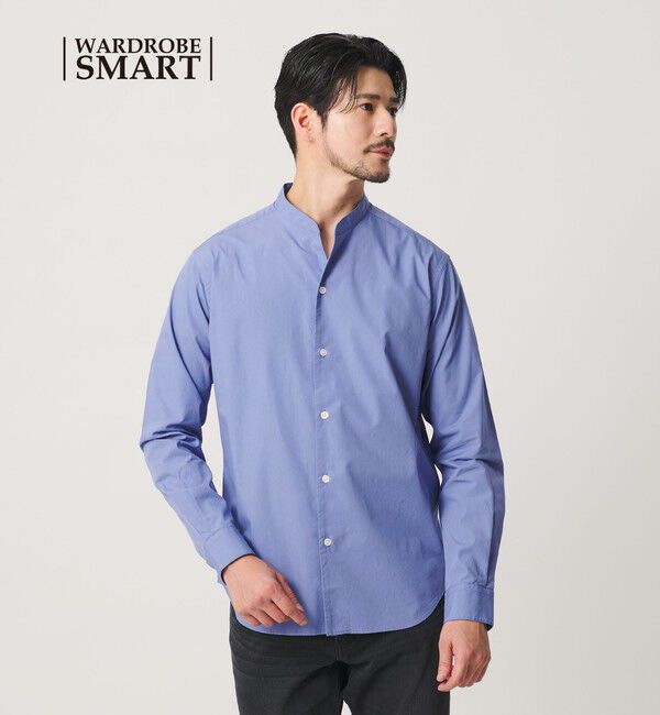 BEAUTY&YOUTH UNITED ARROWS「【WEB限定 WARDROBE SMART】コットン バンドカラー スキッパー シャツ」|シャツ・ブラウス|COBALT