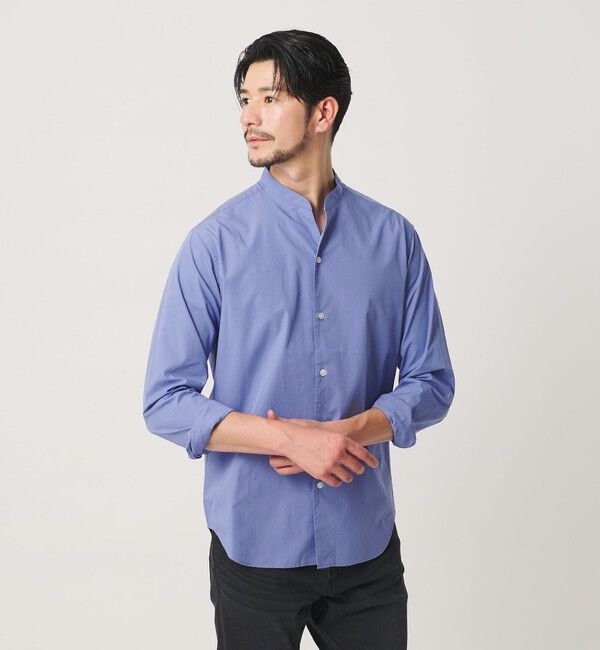 BEAUTY&YOUTH UNITED ARROWS「【WEB限定 WARDROBE SMART】コットン バンドカラー スキッパー シャツ」|シャツ・ブラウス|
