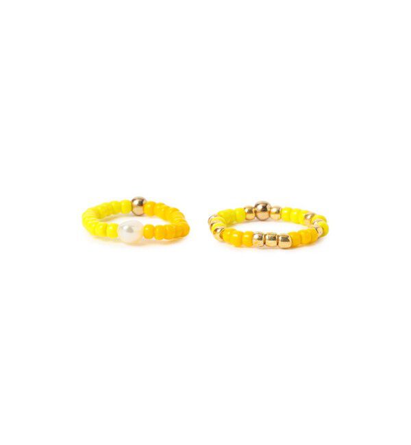 BEAMSBOY「淡水パール &times; ビーズ リング 2P」|その他|YELLOW