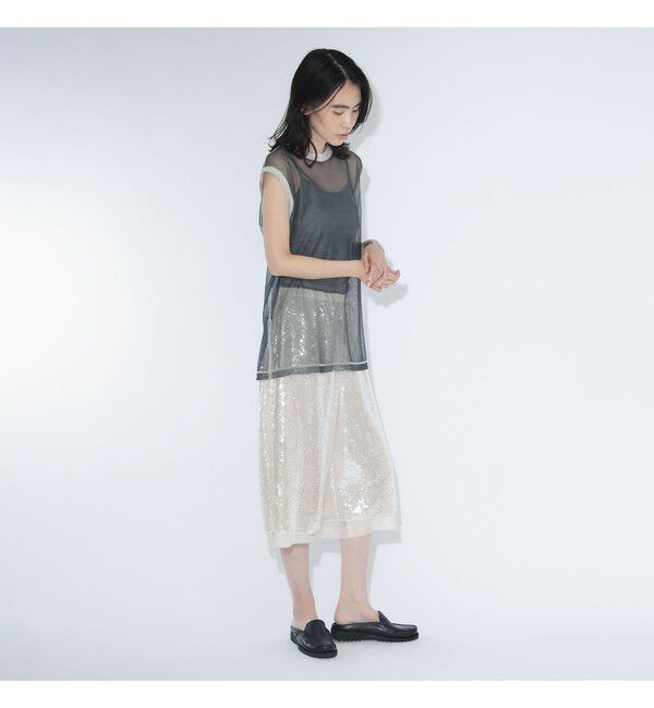 BEAMSBOY「maturely / シャンブレー チュール ノースリーブ」|Tシャツ・カットソー|