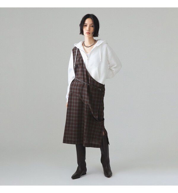 BEAMSBOY「maturely / アレンジ チェック ワンピース」|ワンピース|BROWN