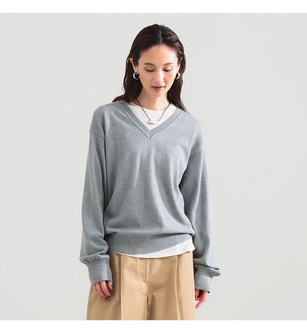 Demi-Luxe BEAMS 「コットンウール Vネック ニット」|ニット・セーター|