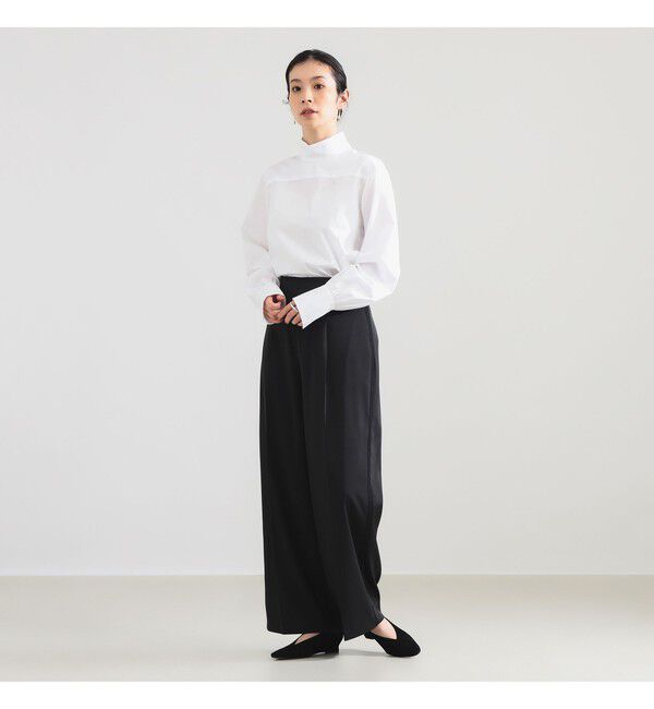 Demi-Luxe BEAMS 「AK+1 / シャンブレー ハイネック ブラウス」|シャツ・ブラウス|