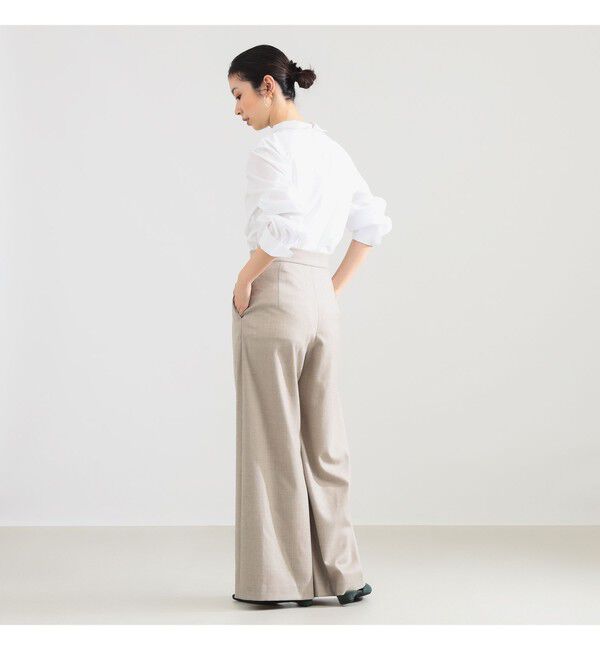 Demi-Luxe BEAMS 「AK+1 / シャンブレー ハイネック ブラウス」|シャツ・ブラウス|