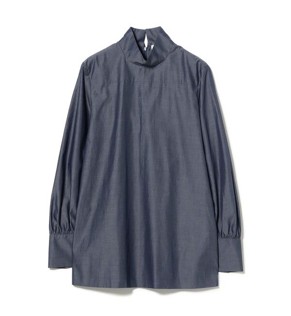 Demi-Luxe BEAMS 「AK+1 / シャンブレー ハイネック ブラウス」|シャツ・ブラウス|