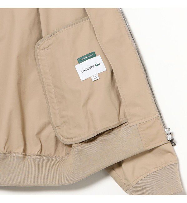 BEAMS「BEAMS｜【別注】LACOSTE / スタンドカラー ブルゾン｜ビームス 50周年｜コットン100％｜水洗い可」|ブルゾン・スタジャン|