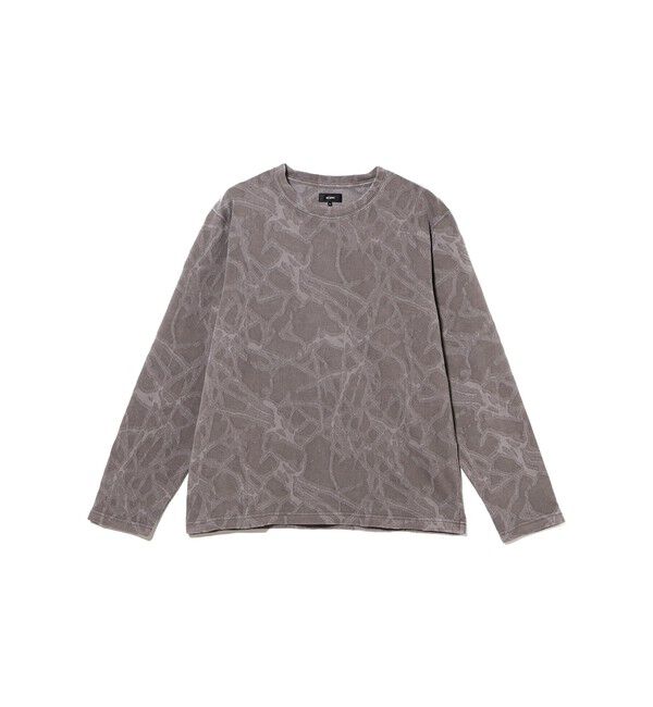 BEAMS「ライトニング ジャカード ロングスリーブ Tシャツ」|Tシャツ・カットソー|GREY