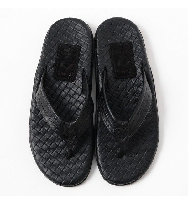 BEAMS「BEAMS｜【別注】ISLAND SLIPPER / レザー トング サンダル｜シンプル｜モノトーン」|サンダル|