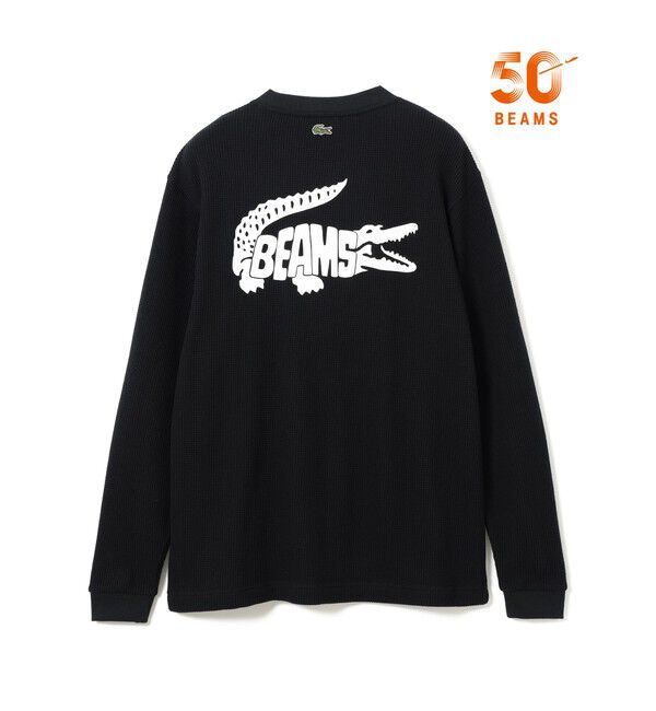 BEAMS「【別注】LACOSTE / ロゴ サーマル Tシャツ」|Tシャツ・カットソー|BLACK