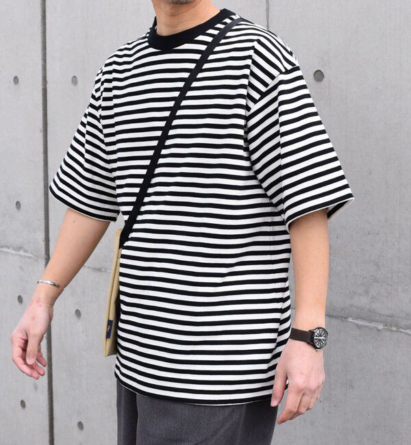 SHIPS any「SHIPS any: ベーシック ボーダー リラックス Ｔシャツ 24SS◇」|Tシャツ・カットソー|ブラック