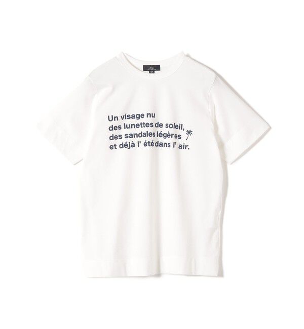 SHIPS for women「SHIPS Primary Navy Label:PALM TREE ラバー プリント TEE」|Tシャツ・カットソー|オフホワイト