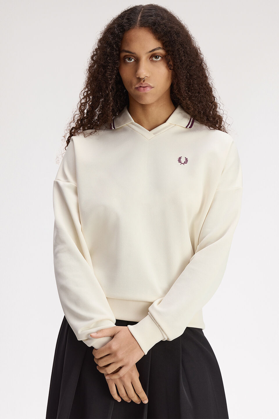 FRED PERRY 「FRED PERRY／Tipped Open Collar Sweatshirt／ティップドオープンカラースウェット」|スウェット・ジャージ|