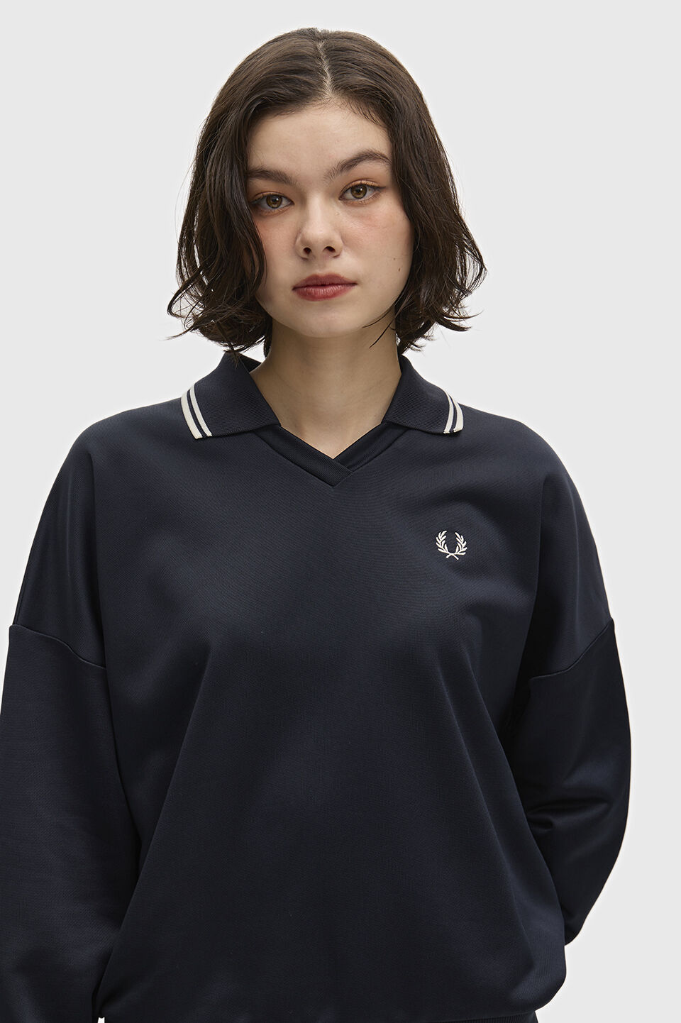 FRED PERRY 「FRED PERRY／Tipped Open Collar Sweatshirt／ティップドオープンカラースウェット」|スウェット・ジャージ|