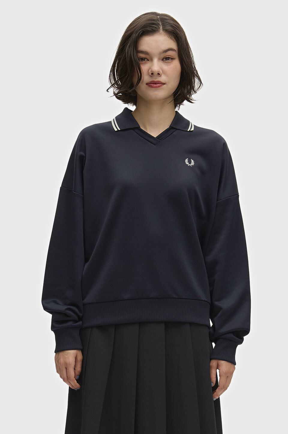 FRED PERRY 「FRED PERRY／Tipped Open Collar Sweatshirt／ティップドオープンカラースウェット」|スウェット・ジャージ|
