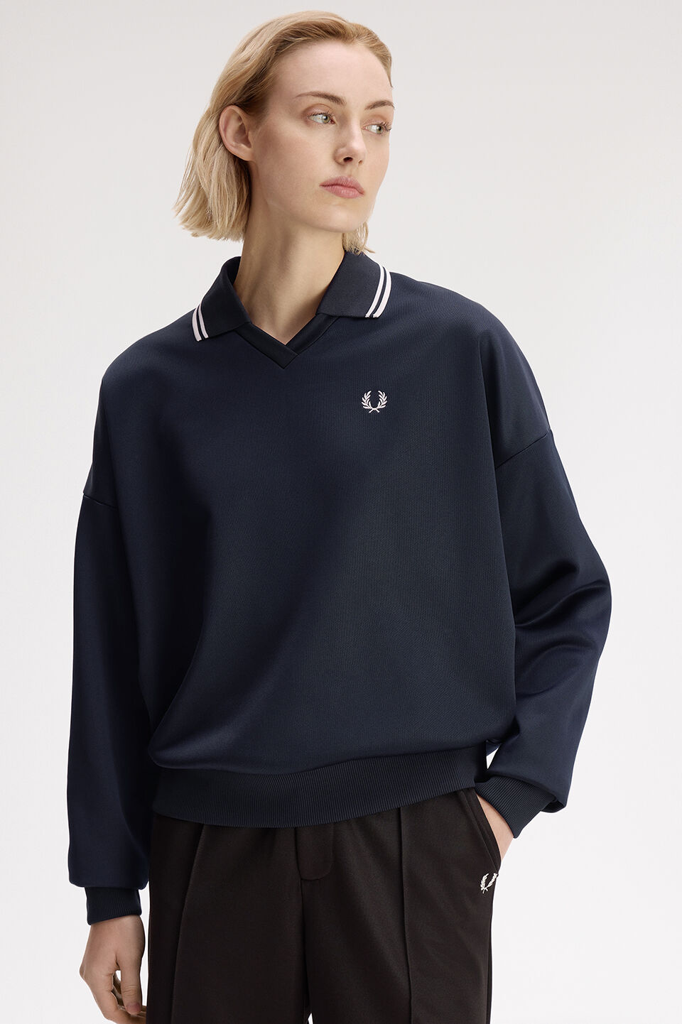 FRED PERRY 「FRED PERRY／Tipped Open Collar Sweatshirt／ティップドオープンカラースウェット」|スウェット・ジャージ|
