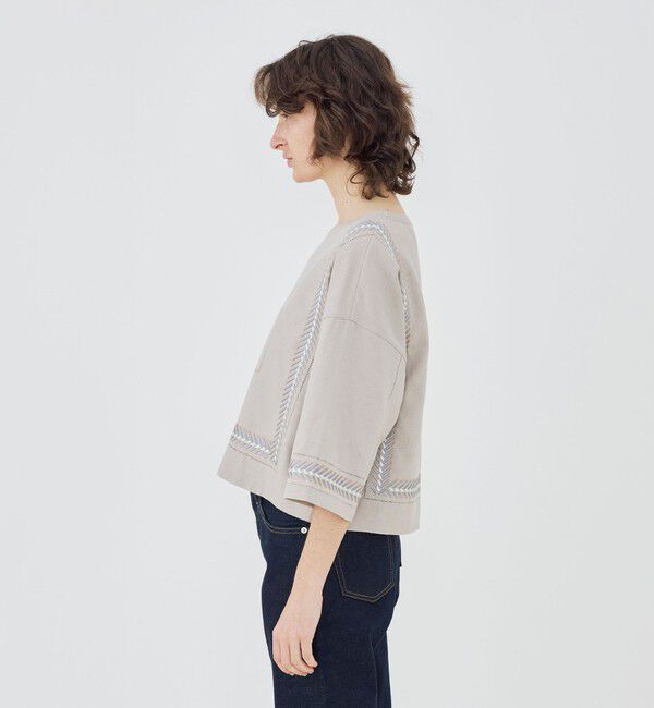 GALERIE VIE「リブコンビフレンチリネン クルーネックブラウス」|シャツ・ブラウス|