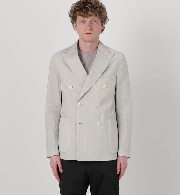 TOMORROWLAND MENS「コットンシルクシアサッカー ダブルブレステッド6Bジャケット GIANNETTI PIERO」|テーラードジャケット|