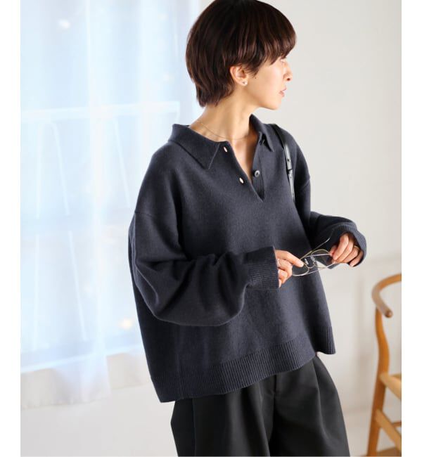 JOURNAL STANDARD relume「《追加予約 / 新色》ラムミックスシャツプルオーバー」|ニット・セーター|ネイビー