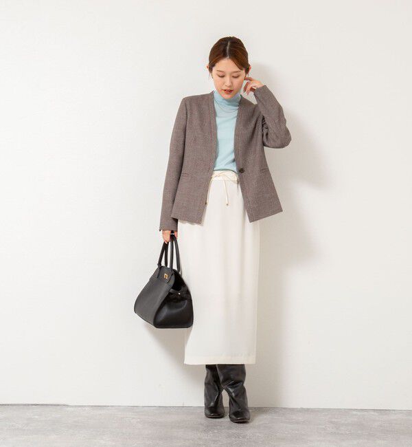 NOLLEY'S sophi「《セットアップ対応》ウォッシャブルダブルサテンイージースカート」|タイト|