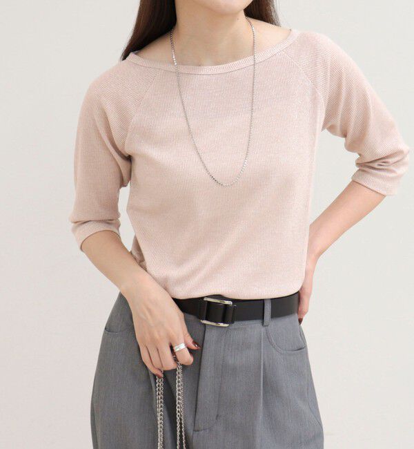 fredy emue「ラメテレコボートネックカットソー」|Tシャツ・カットソー|