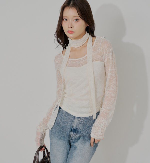  「コルセットデザインレースT」|Tシャツ・カットソー|