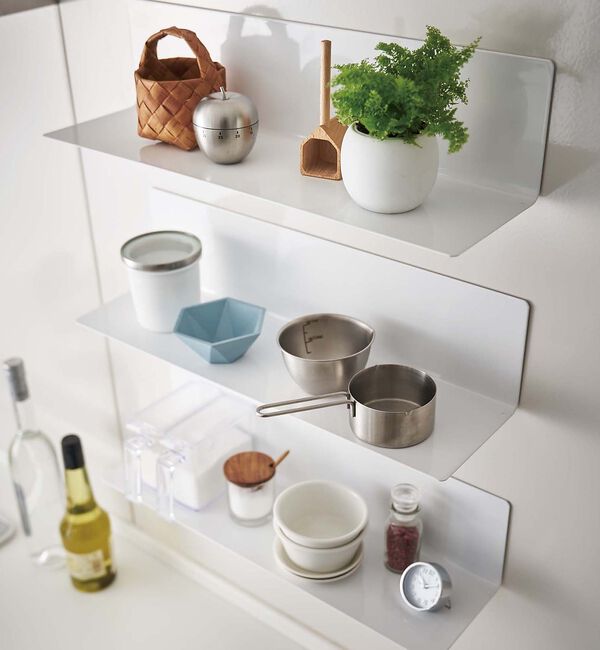 collex「【tower】マグネット キッチン棚 ワイド 浮かせる収納 調味料ラック 小物整」|食器・キッチングッズ|