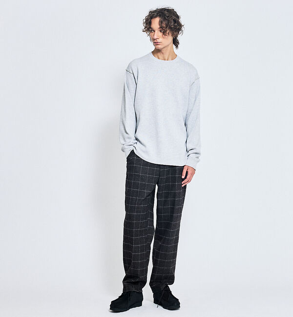 ABAHOUSE「【セットアップ対応】ウールライク チェック ボリュームタック ワイドスラックス」|その他|