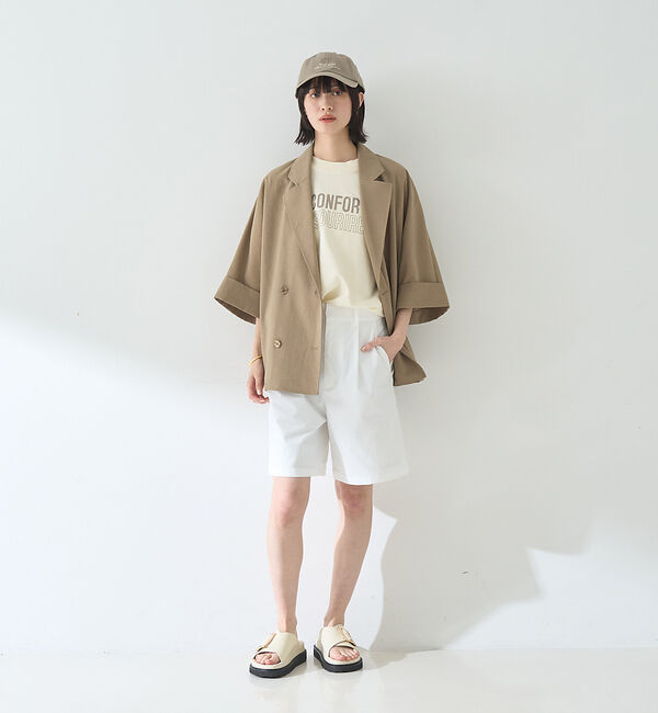 Rouge vif「撥水ドルマンハーフスリーブジャケット」|テーラードジャケット|