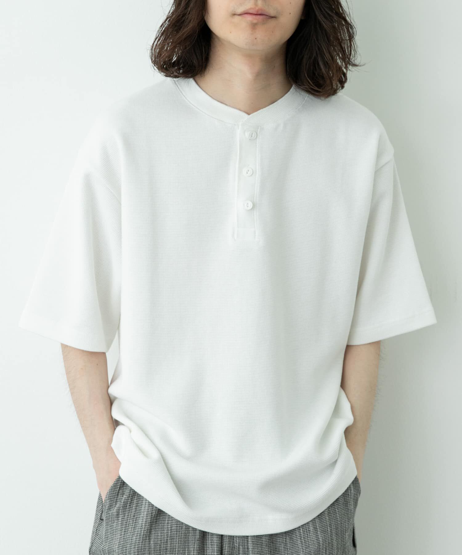 Sonny Label 「ワッフルヘンリーネックTシャツ」|Tシャツ・カットソー|ホワイト