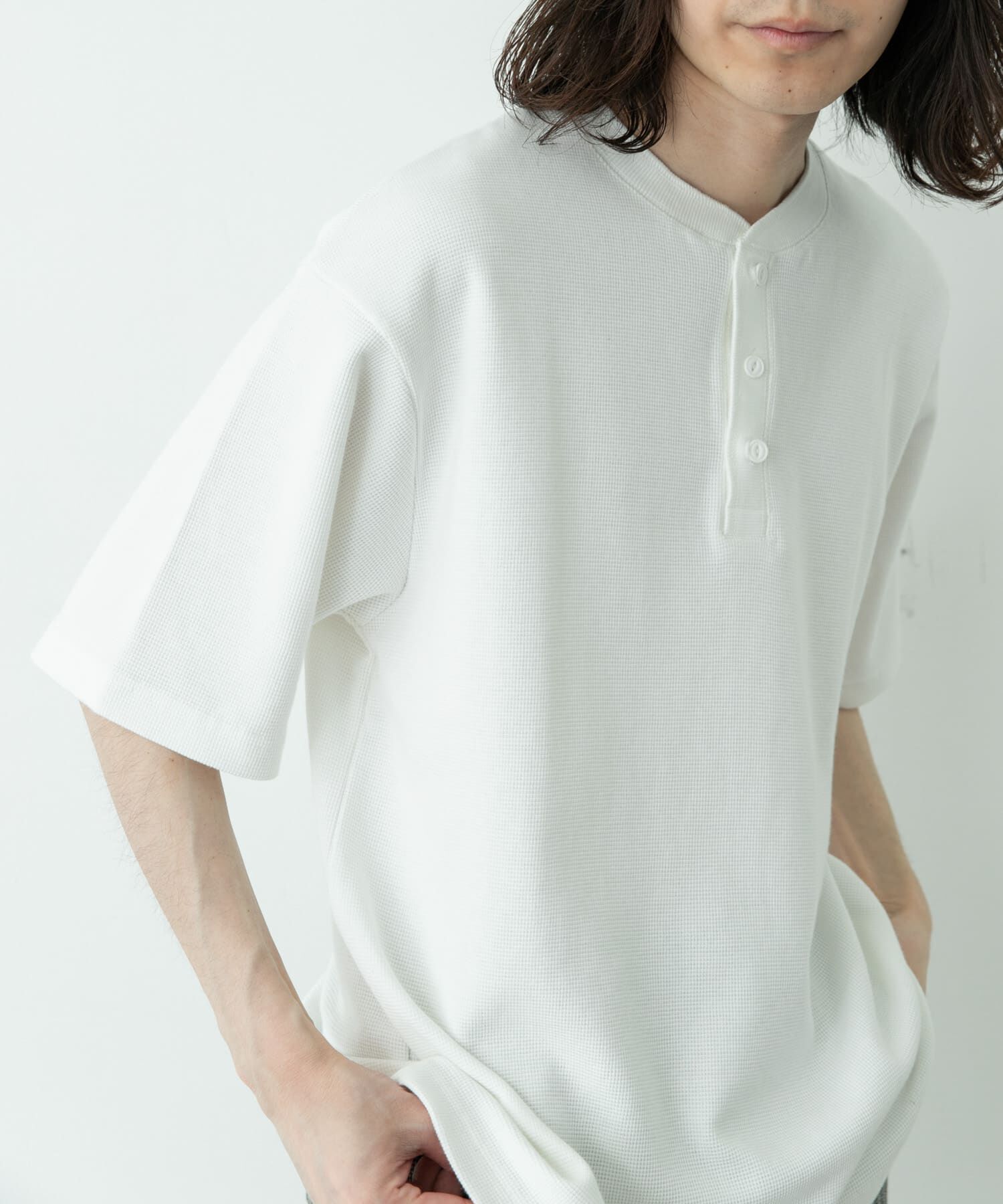 Sonny Label 「ワッフルヘンリーネックTシャツ」|Tシャツ・カットソー|