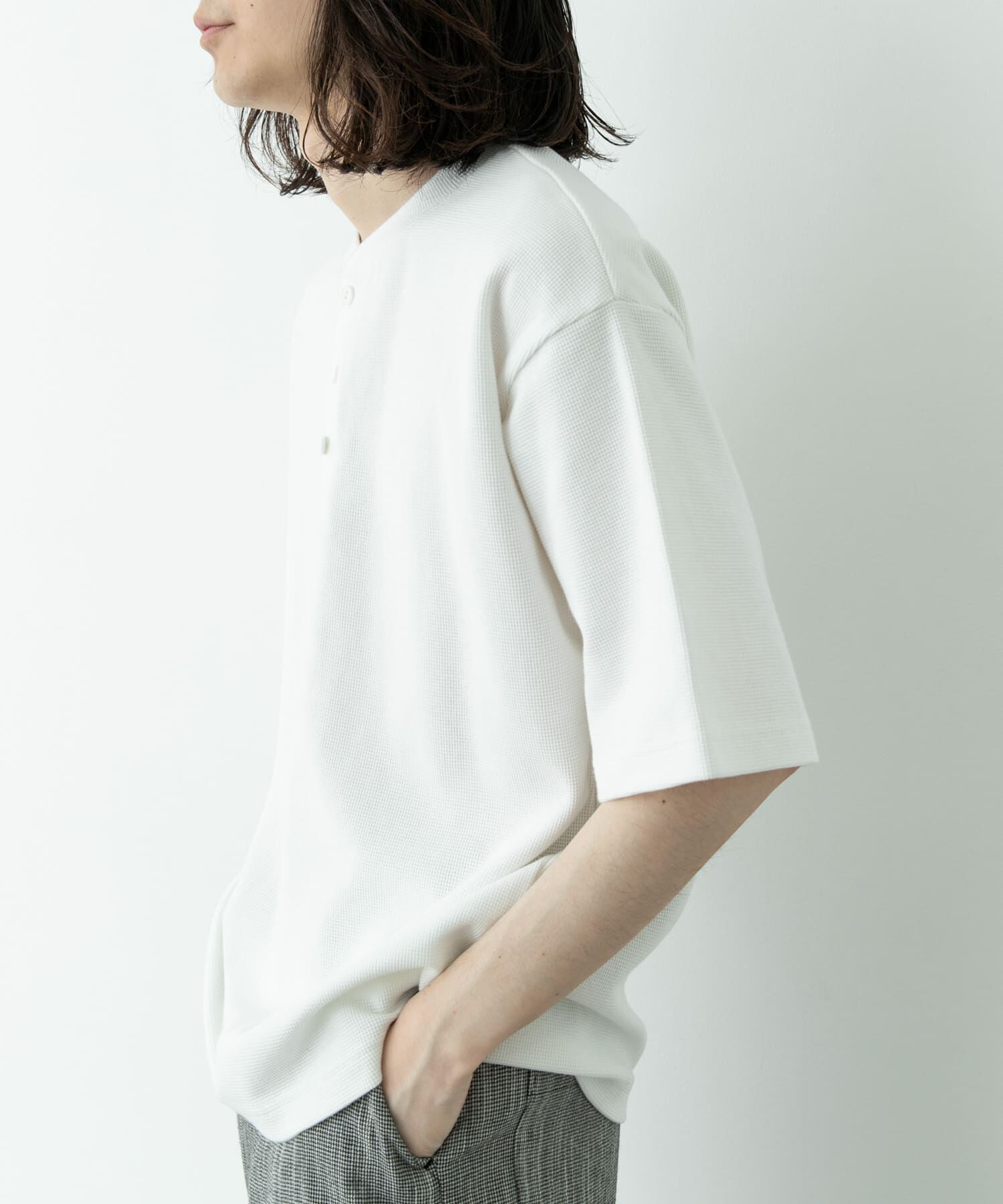 Sonny Label 「ワッフルヘンリーネックTシャツ」|Tシャツ・カットソー|