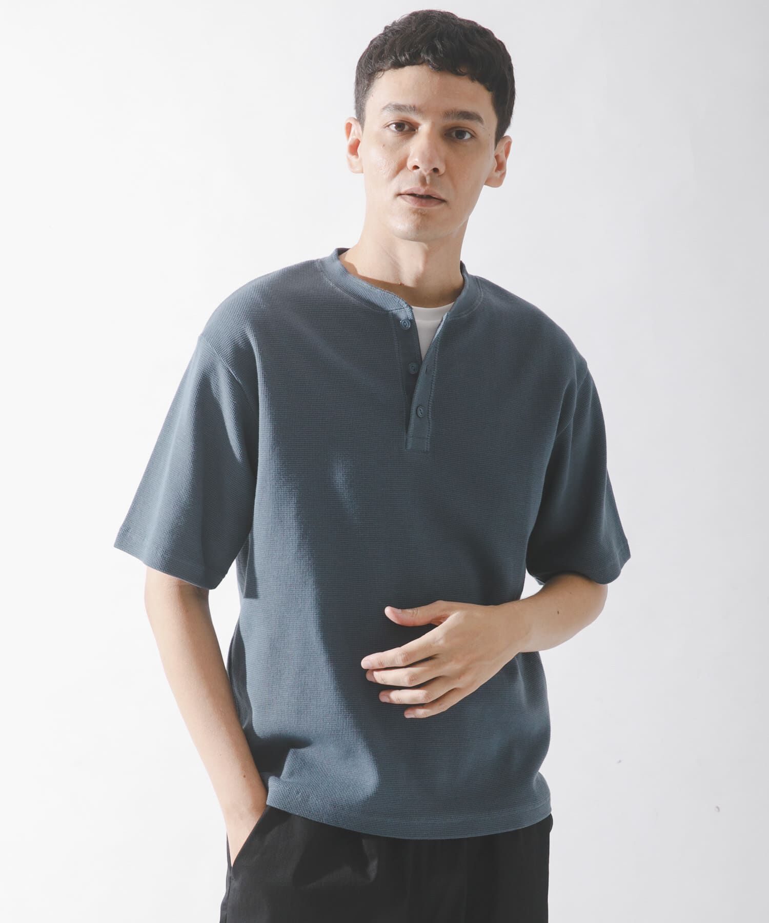 Sonny Label 「ワッフルヘンリーネックTシャツ」|Tシャツ・カットソー|