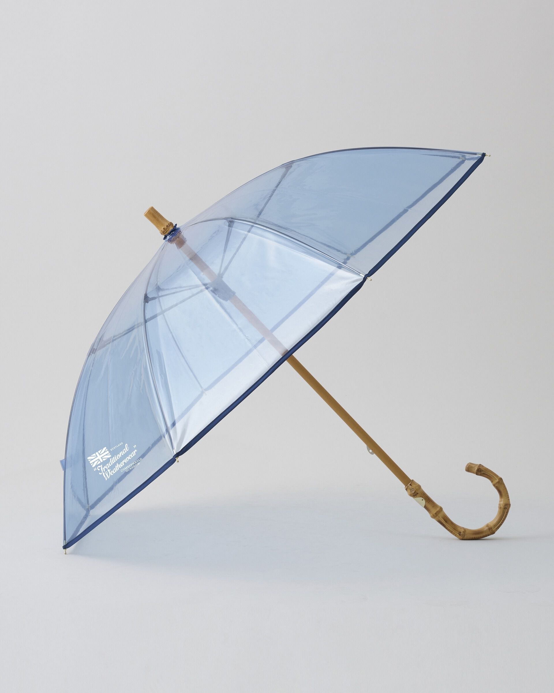 Traditional Weatherwear「CLEAR UMBRELLA BAMBOO LITE」|傘|ﾌﾞﾙｰ