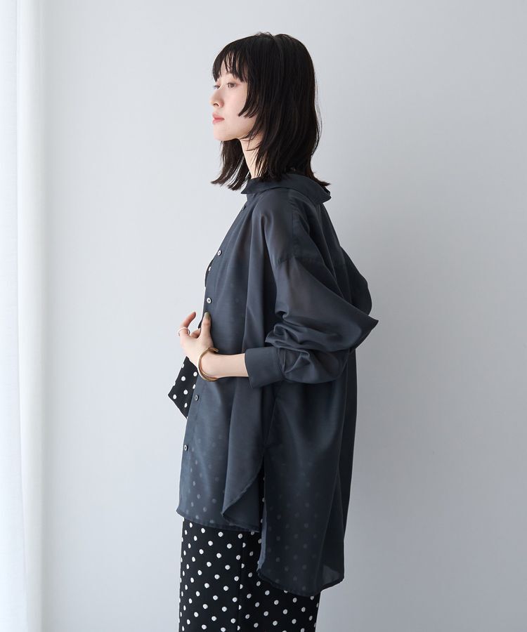 YECCA VECCA「バック釦シアーシャツ」|シャツ・ブラウス|