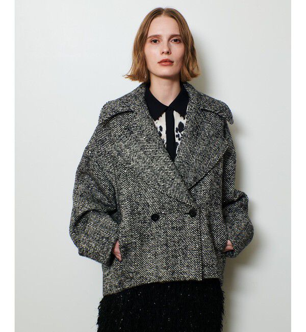 allureville「BONOTTOスパンコールショートコート」|ダッフルコート|