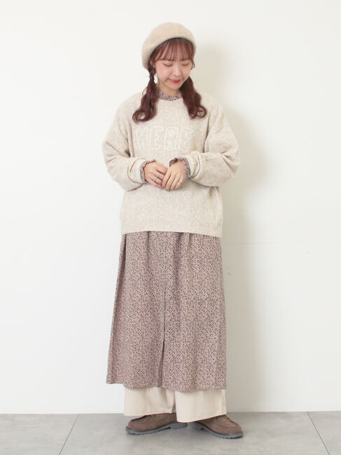 Samansa Mos2「ロゴ刺繍プルオーバーニット」|ニット・セーター|