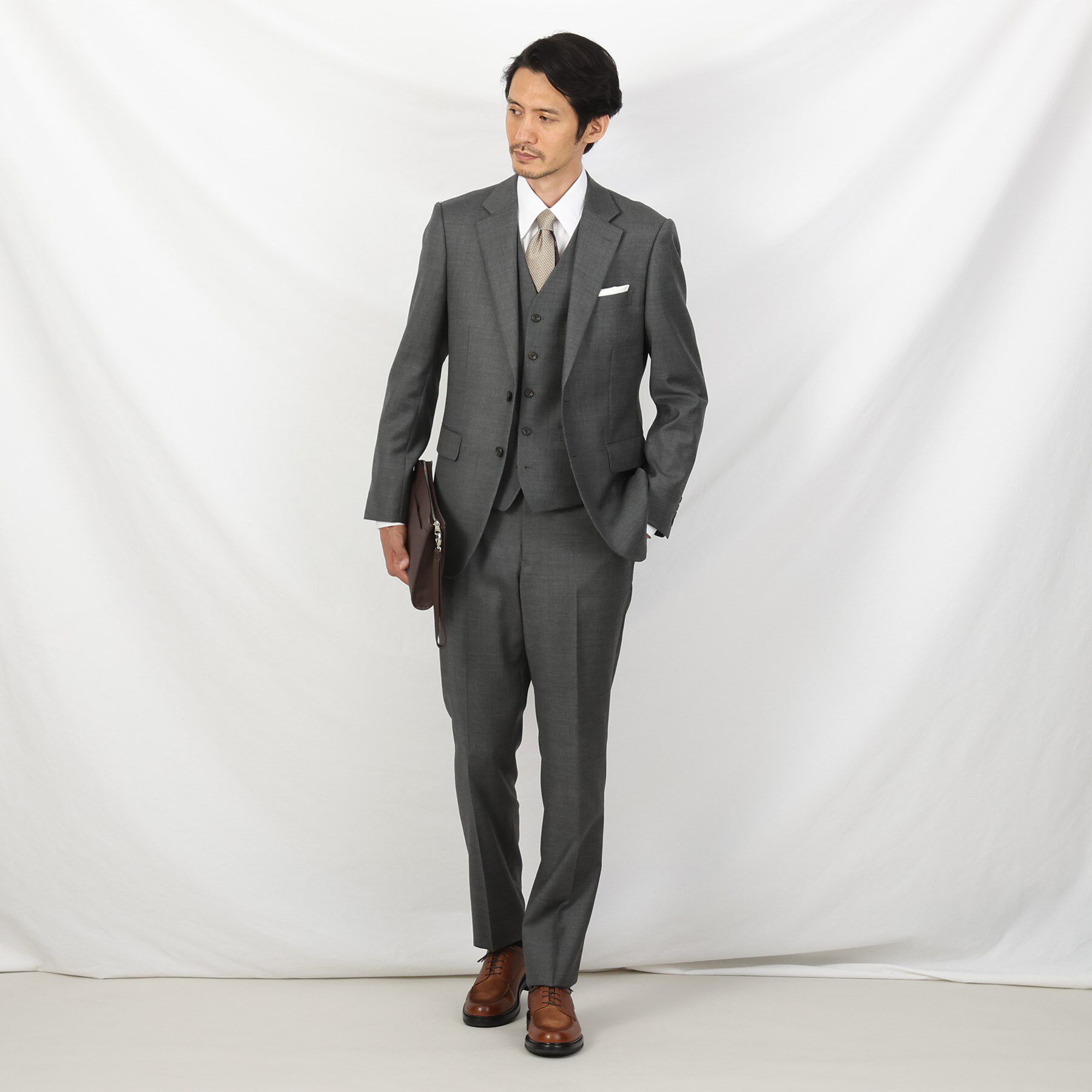TAKEO KIKUCHI「【Three by Three】シャイニーシャークピンヘッド ベスト / 3ピース対応」|スーツ|