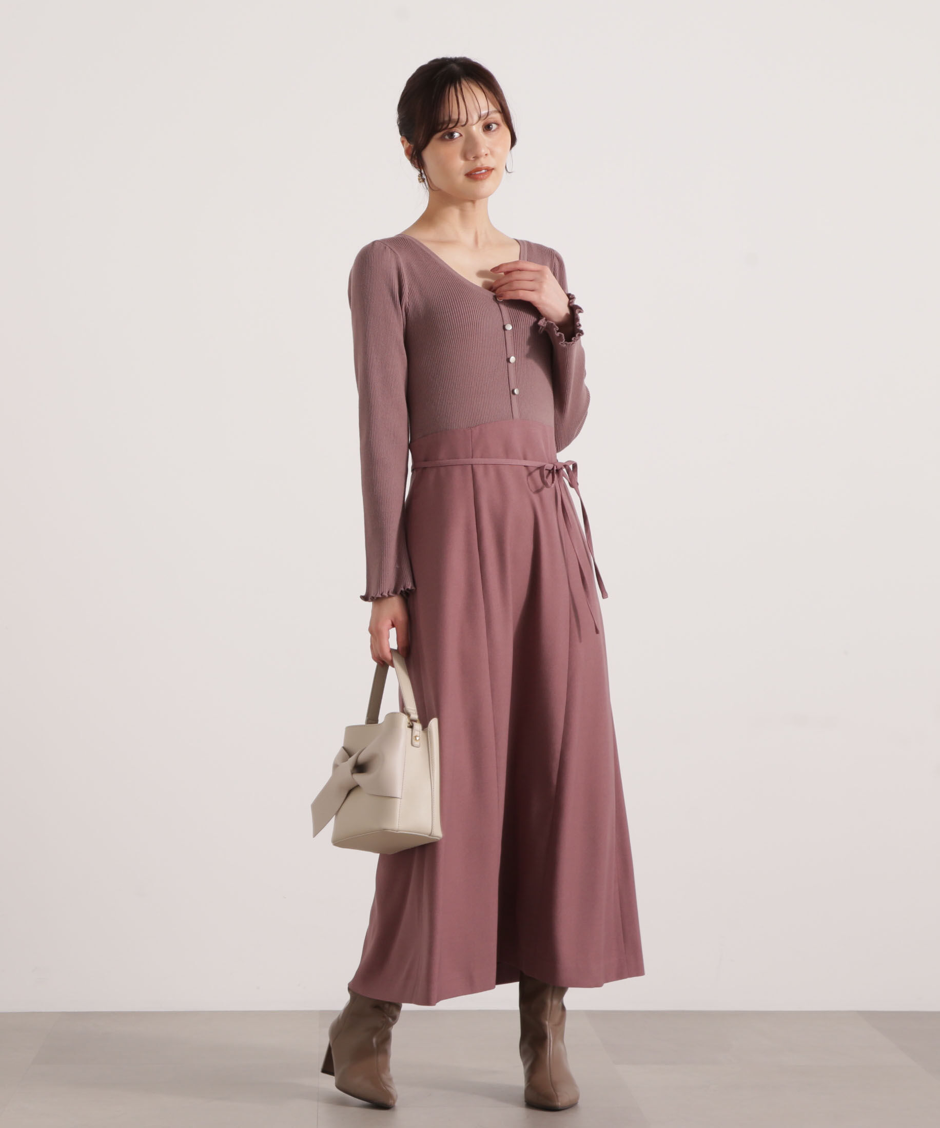 PROPORTION BODY DRESSING「ニットドッキングレディーワンピース 25AW」|ワンピース|