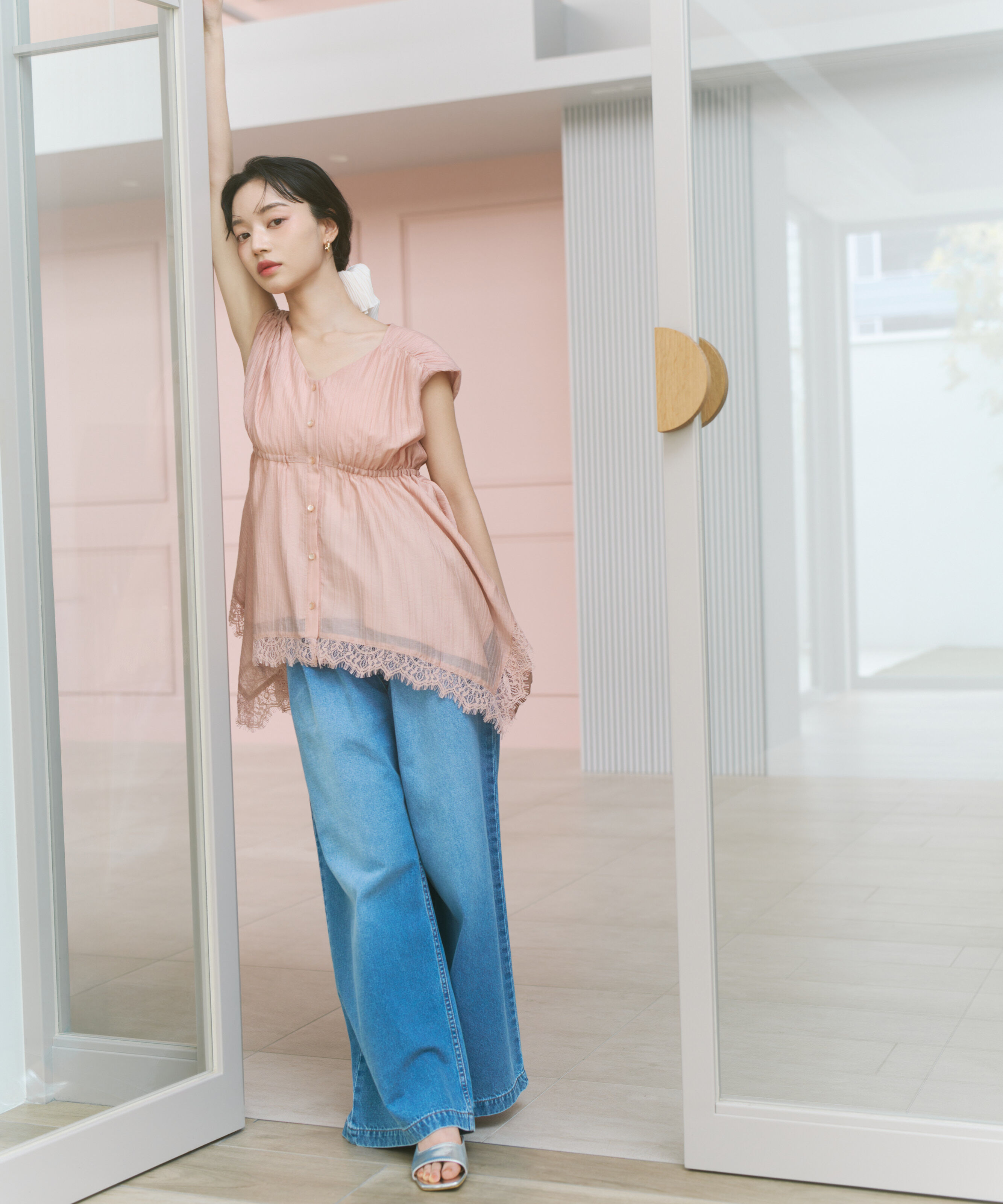 PROPORTION BODY DRESSING「〈a/mie〉ハイウエストタックバギーパンツ 26SS」|その他|ブルー②1