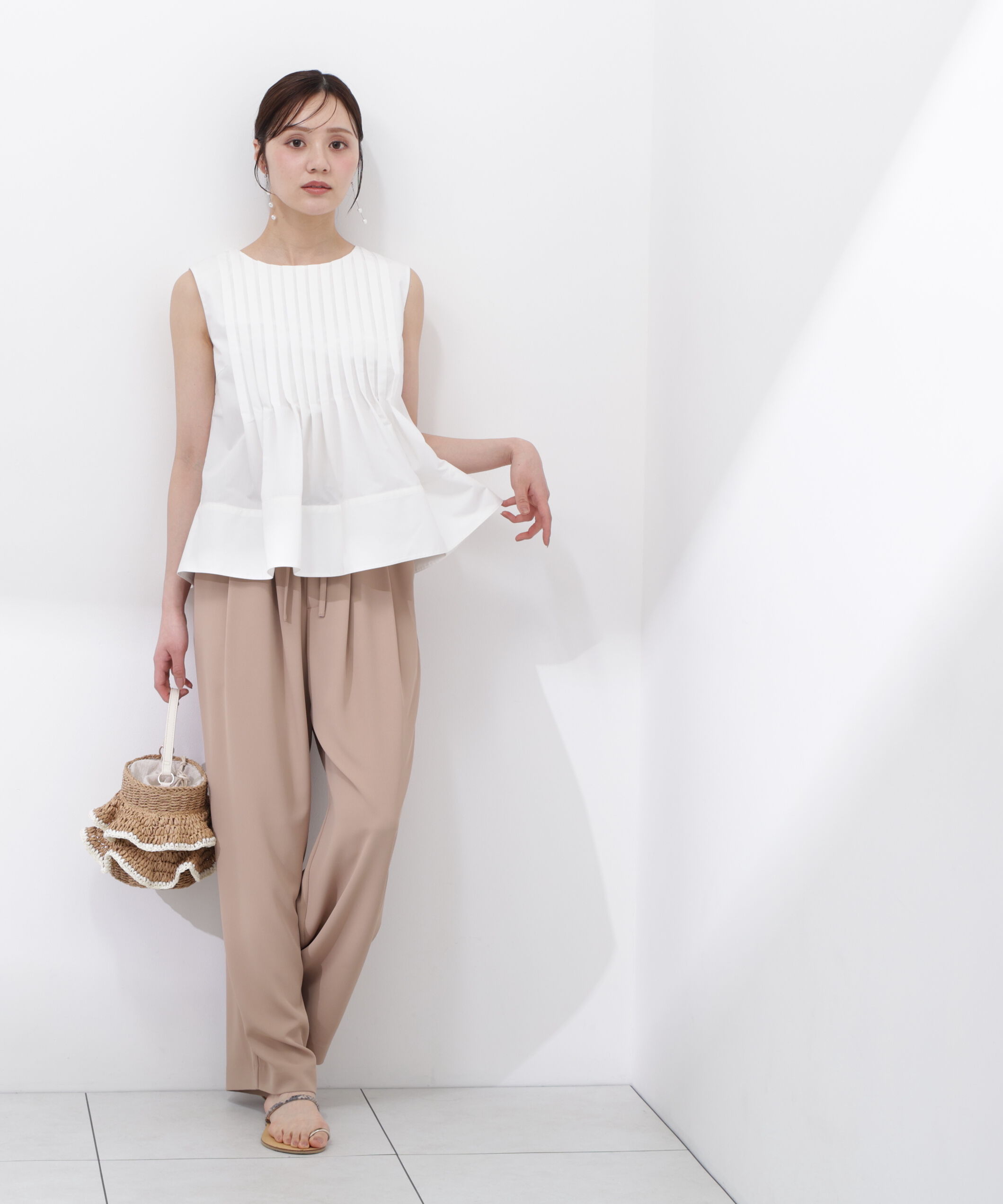 PROPORTION BODY DRESSING「〈a/mie〉ピンタックフレアーブラウス26SS」|シャツ・ブラウス|
