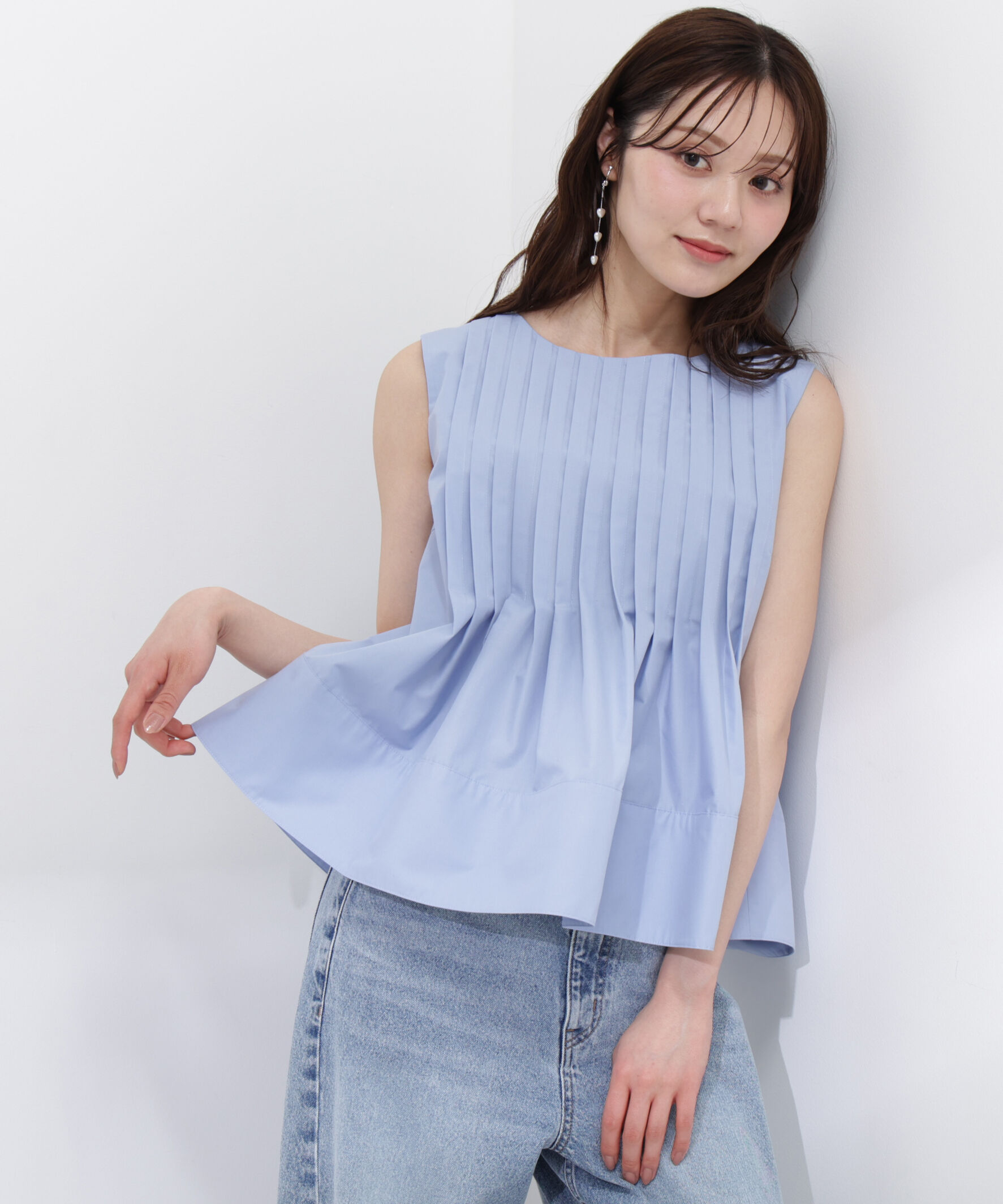 PROPORTION BODY DRESSING「〈a/mie〉ピンタックフレアーブラウス26SS」|シャツ・ブラウス|