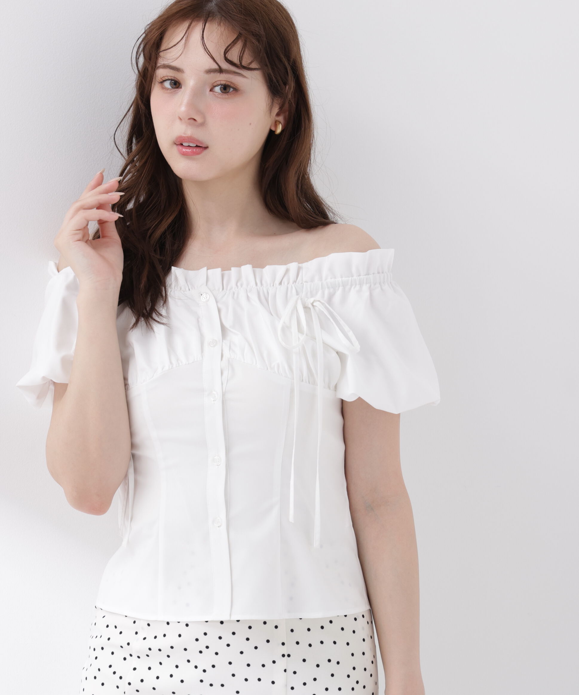 PROPORTION BODY DRESSING「コラボオフショルリボンブラウス」|シャツ・ブラウス|