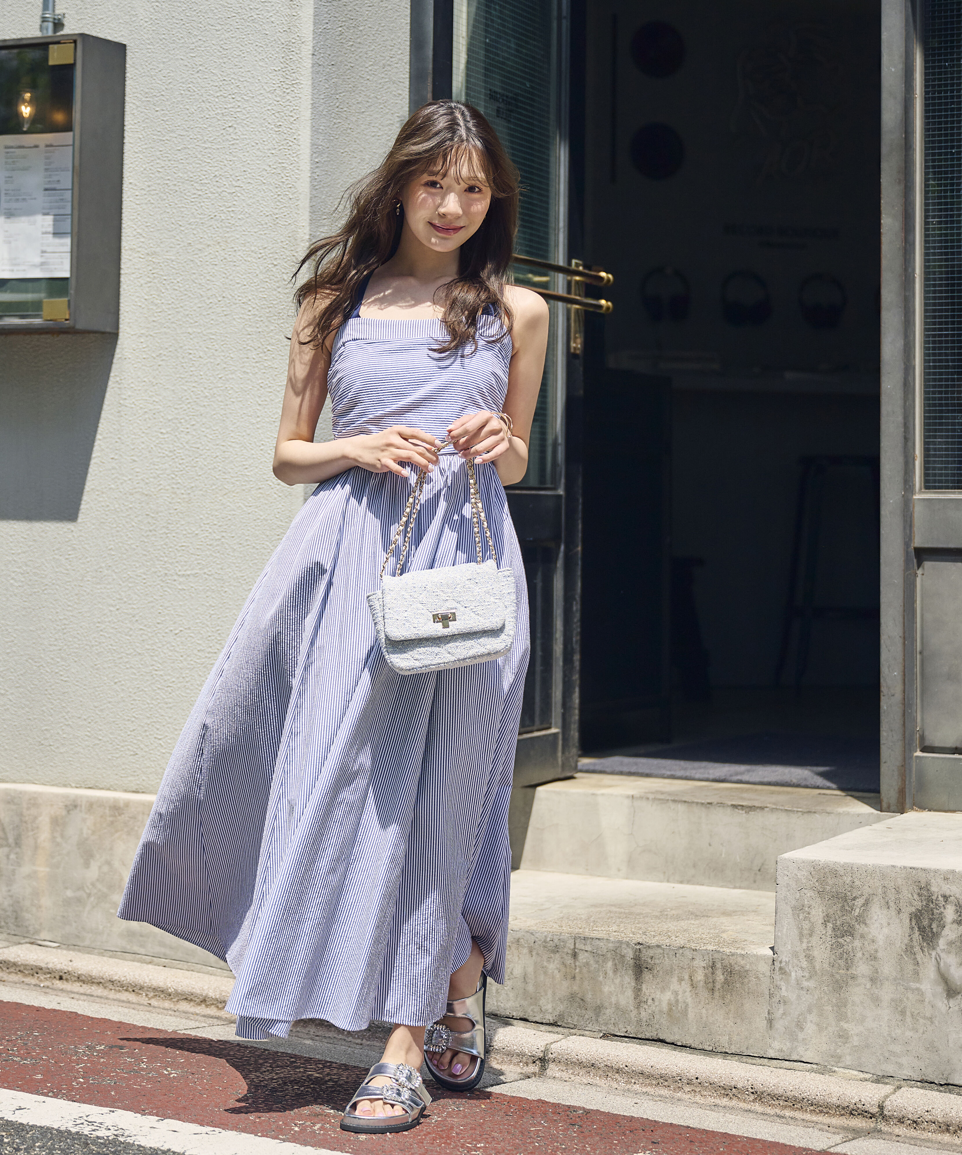 PROPORTION BODY DRESSING「＜中川紅葉さん着用＞ストライプキャミワンピース」|ワンピース|