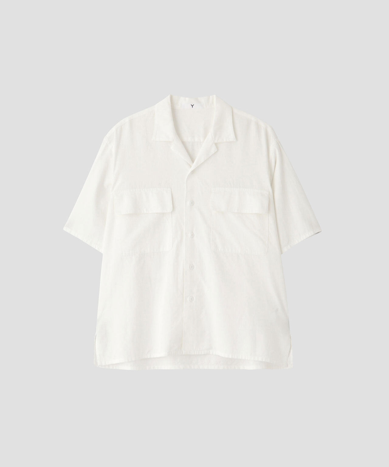 YLEVE 「Ｙ / ORGANIC COTTON WASHER SATIN OPEN COLLAR SHIRT」|シャツ・ブラウス|ホワイト