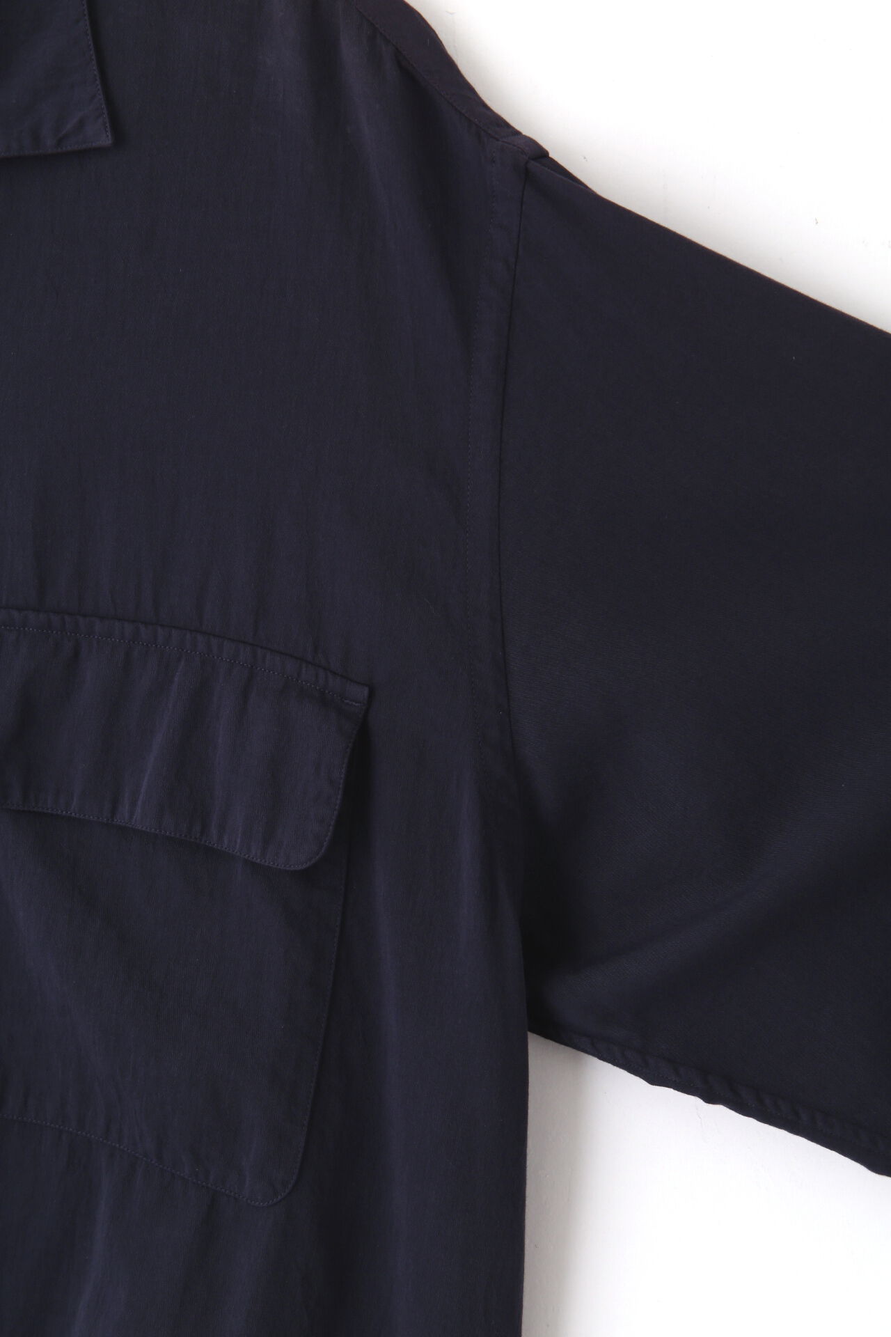 YLEVE 「Ｙ / ORGANIC COTTON WASHER SATIN OPEN COLLAR SHIRT」|シャツ・ブラウス|