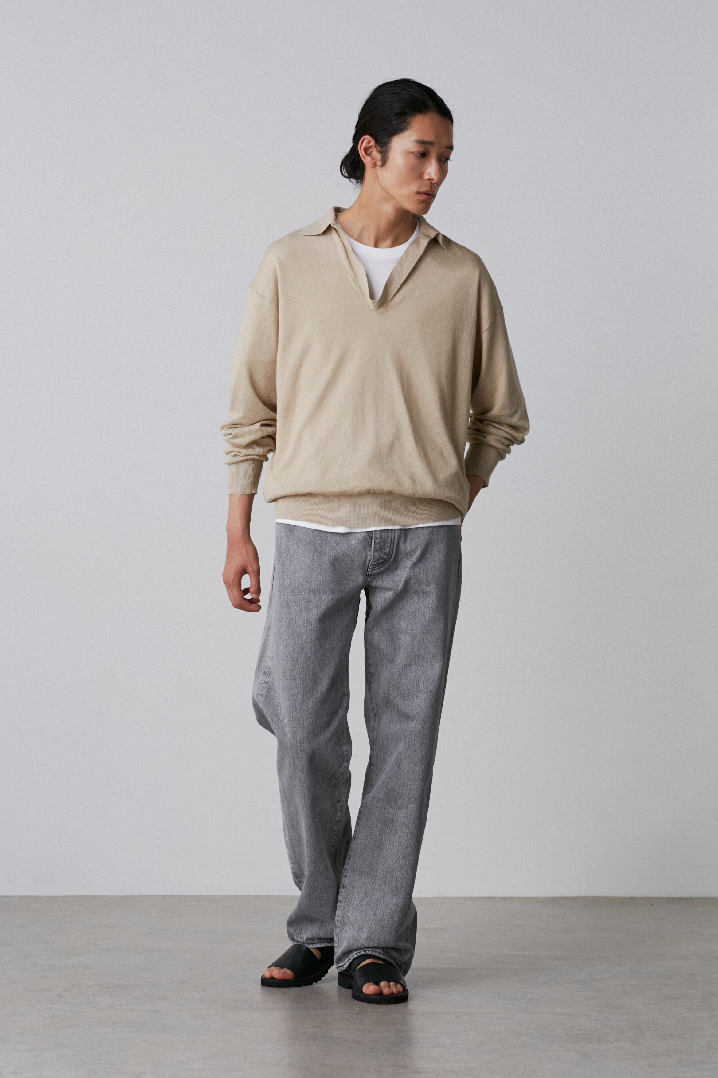 YLEVE 「YLEVE / LINEN COTTON SKIPPER KNIT PULL OVER」|ニット・セーター|