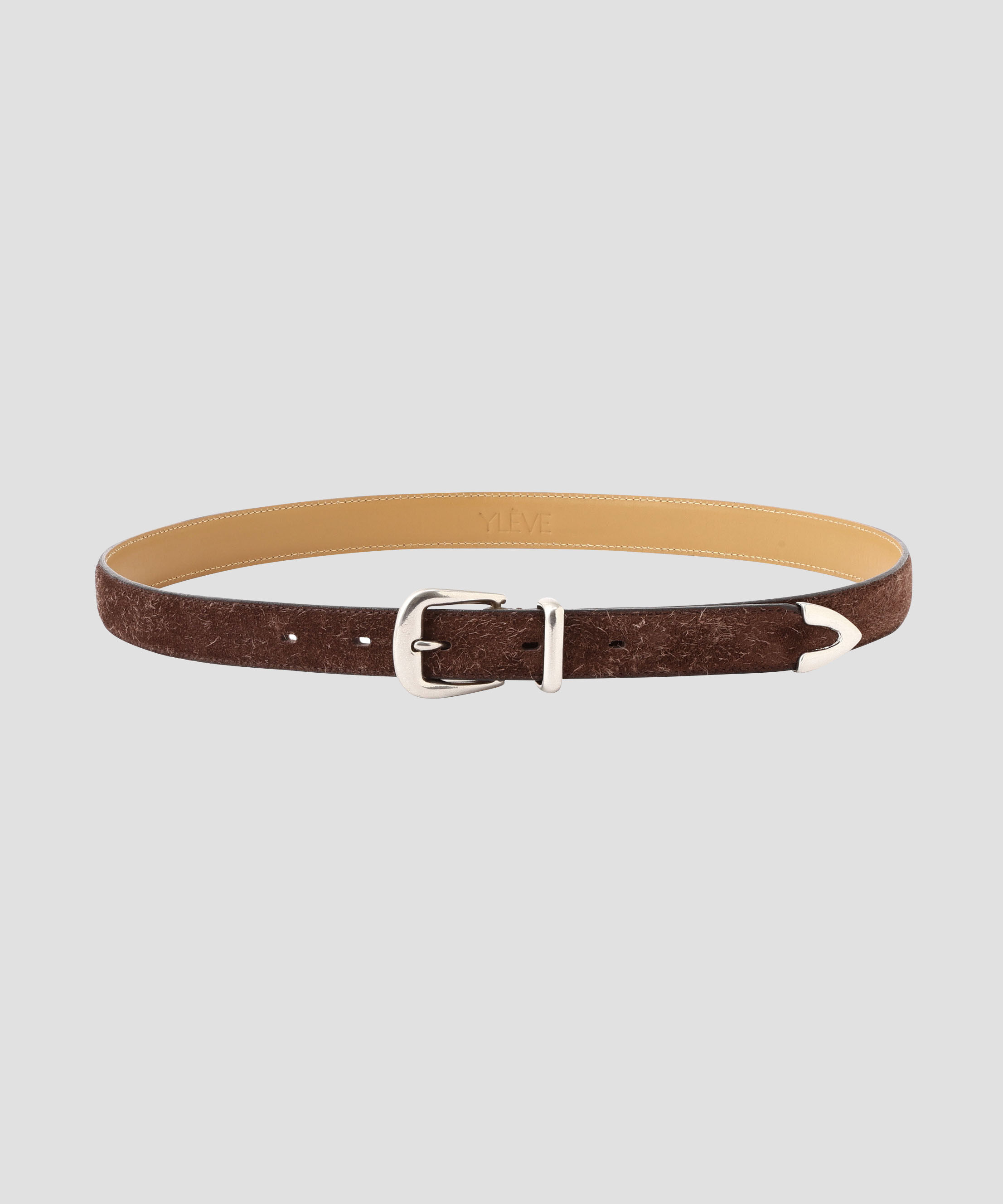 YLEVE 「YLEVE / SUEDE WESTERN BELT MEN」|ベルト|BROWN